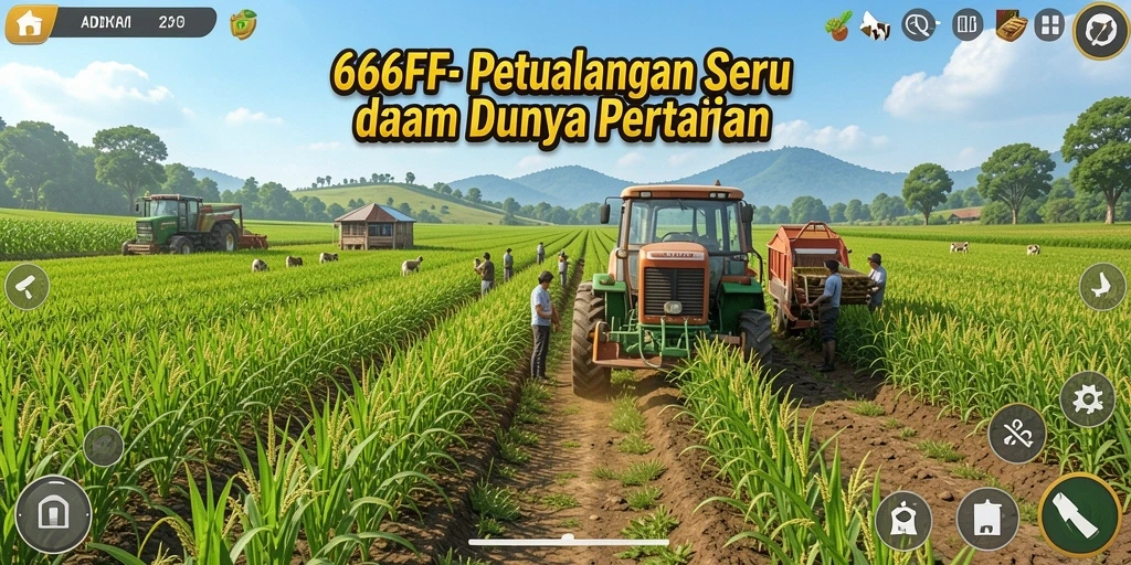 Tampilan menarik gameplay yang menggambarkan aktivitas bertani di 666FF.