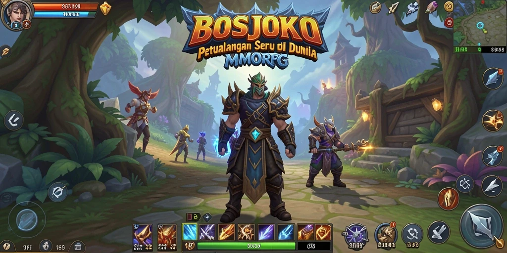 Gameplay BOSJOKO yang menampilkan aksi seru dan petualangan epik.