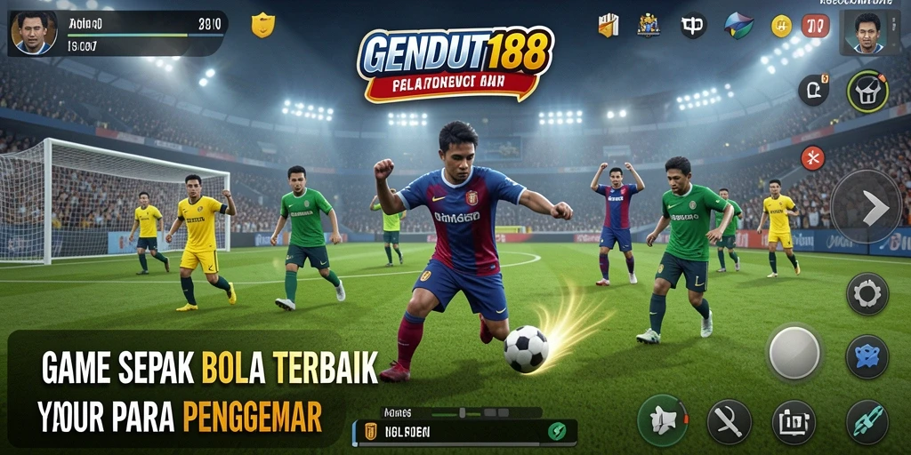 Screenshot menunjukkan momen seru dalam pertandingan sepak bola GENDUT188.