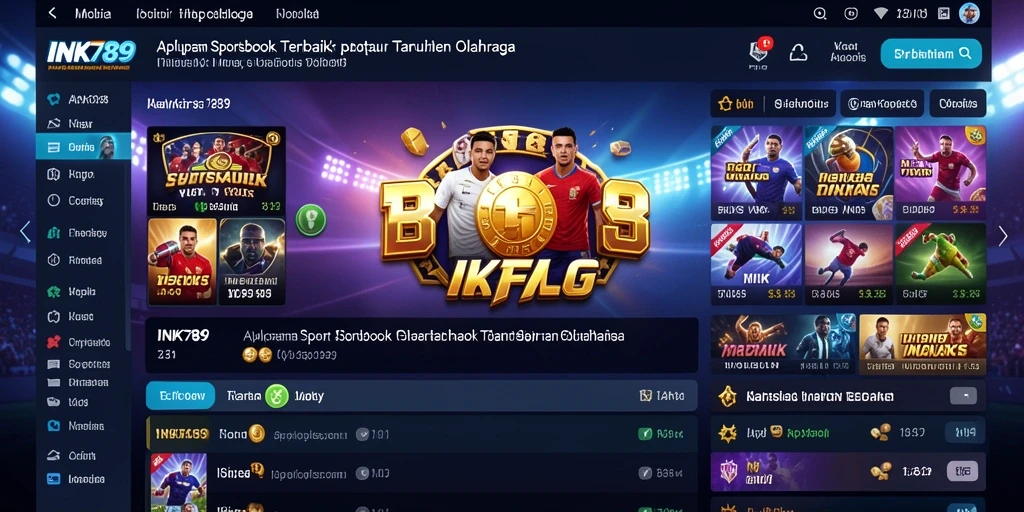 Tampilan aplikasi INK789 di layar smartphone dengan fitur taruhan olahraga.