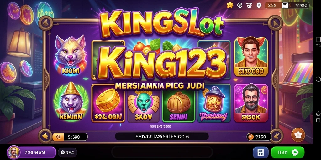 Screenshot gameplay KING123 menampilkan gulungan slot yang penuh warna dan menarik.
