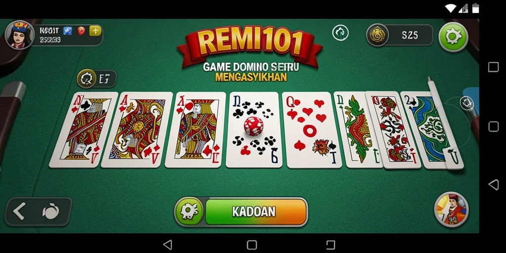 Tampilan gameplay Domino REMI101 yang menarik dan interaktif.