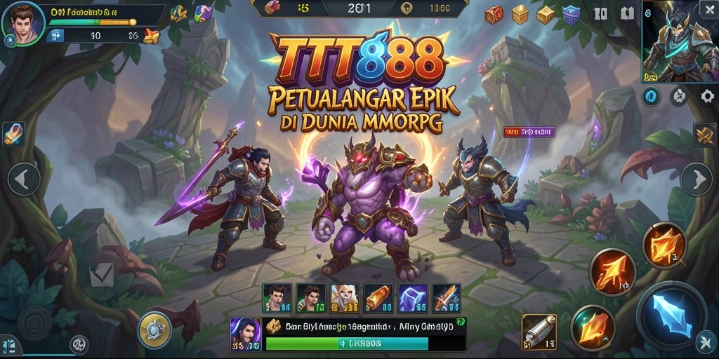 Tampilan gameplay TTT888 dengan aksi seru di dunia MMORPG.
